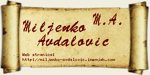 Miljenko Avdalović vizit kartica